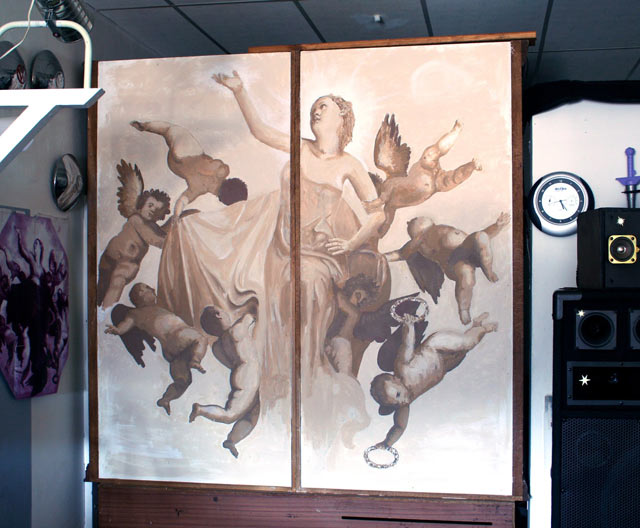 madonna carried by angels fresco