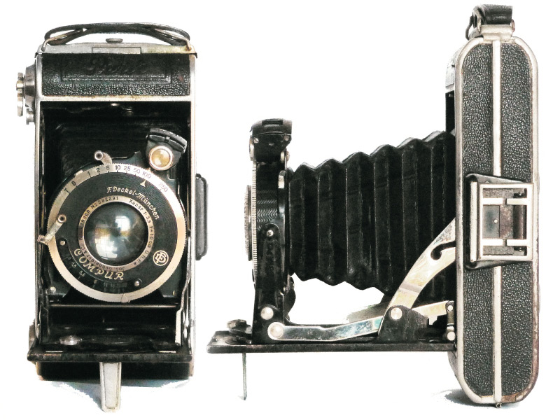 Welta Perle Folding - German, compur shutter and Schneider Xenar 1:2.9/105mm 